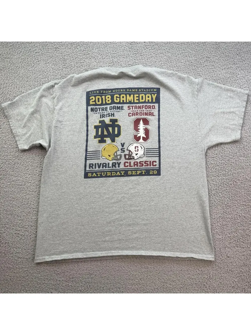 2018 Notre Dame vs Stanford Rivalry Classic Champion T Shirt 2XL NCAA Football